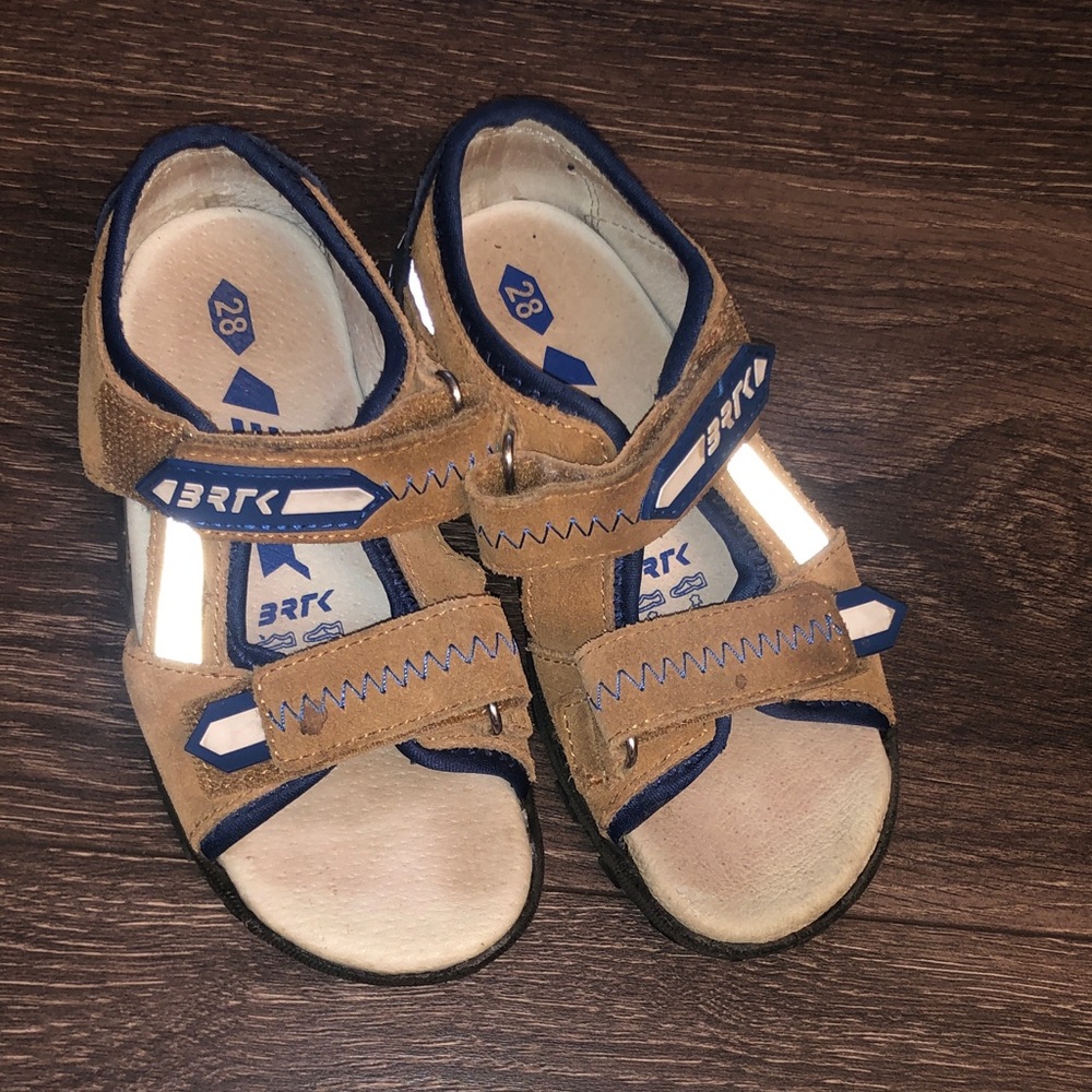 Tan and Blue Kids Sandals